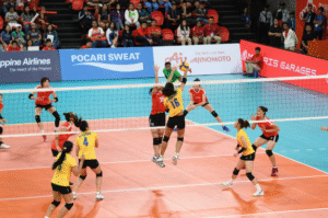 Picture of FEU lady tamaraws volleyball team as they dominate the media coverage in the media analytics report made by the media monitoring company, Media Meter.