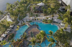 Drone shot of Sofitel Philippine Plaza Manila for the media report how they outshines their competitors in terms of media coverage.