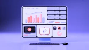 3D dashboard with bar charts and video player tracking Philippine Commercials Q1 2026 brand campaign performance